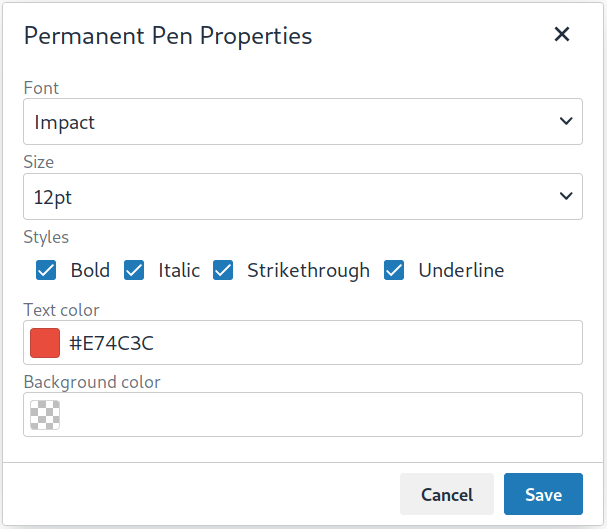 Permanent pen properties